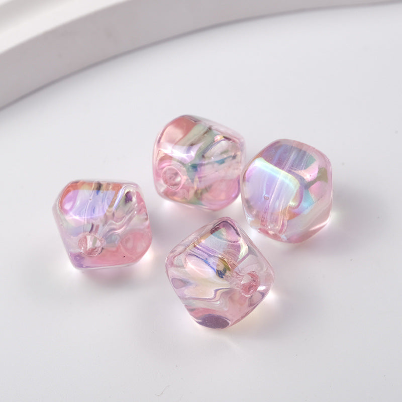Plating Irregular Acrylic Beads 16mm Transparent Mixed Colors 100pcs 9