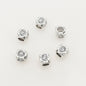 Square Metal Beads 5/8mm Tibetan Four-Sided Flower Antique Silver Tone 2