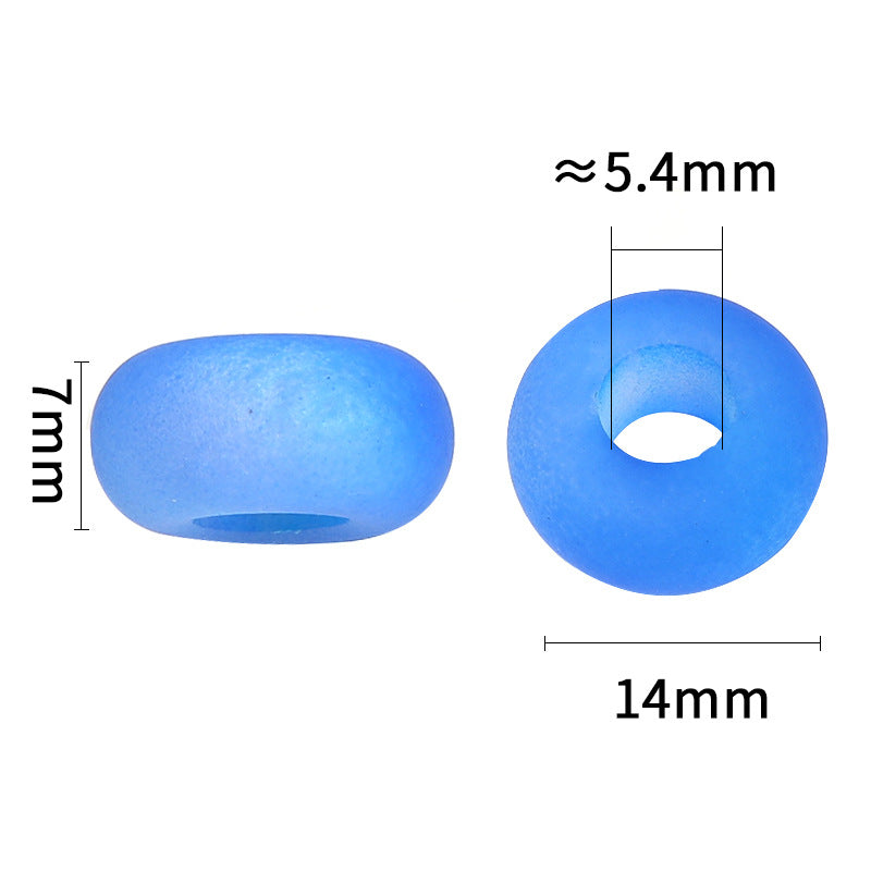 Acrylic Donut Spacer Beads 14mm Matte Imitation Opal 50pcs 3