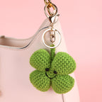 Crochet Rainbow Keychain Handmade Yarn Charm with Colorful Shapes 3