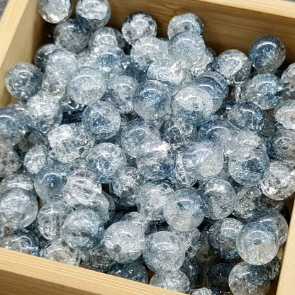 Crackle Glass Beads Round 10mm Transparent Mixed Colors 50pcs 49