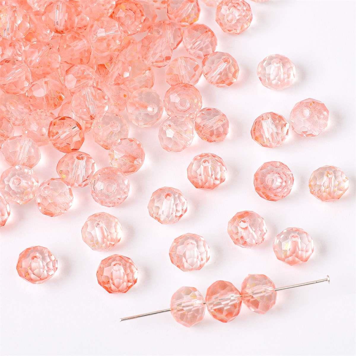 Czech Glass Beads Faceted 7 8mm Gradient Pastel Colors 50pcs 7