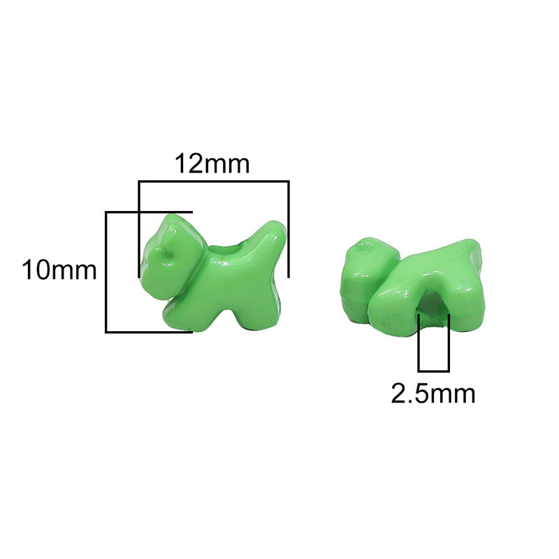 Solid Color Puppy Acrylic Beads 12mm Assorted Bright Pastel 100pcs 5