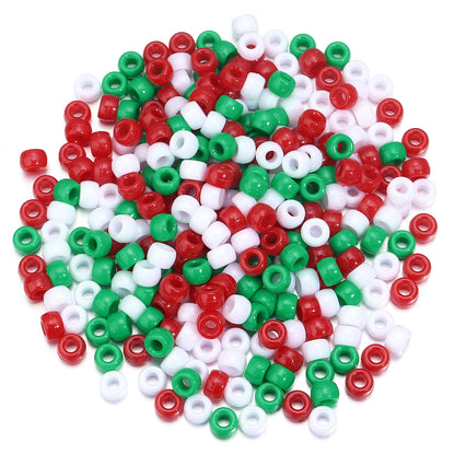 Festival Theme Pony Beads 9mm Acrylic Assorted Colors 200pcs 15