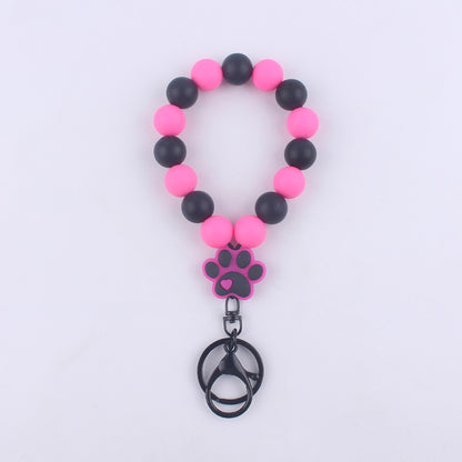 Silicone Dog Claw Bead Wristlet Keychain Pet Lover Charm 9