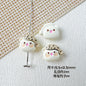 Baking Painted Teddy Bear and Flowerpot Metal Beads 15mm 10pcs 13