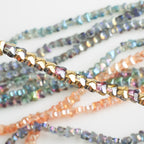 Electroplated Butterfly Glass Beads 8mm Iridescent Gold Purple Crystal 50pcs 4