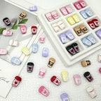 Baking Painted Metal Beads 14mm Milk Tea Mini Cup Design 10pcs 2