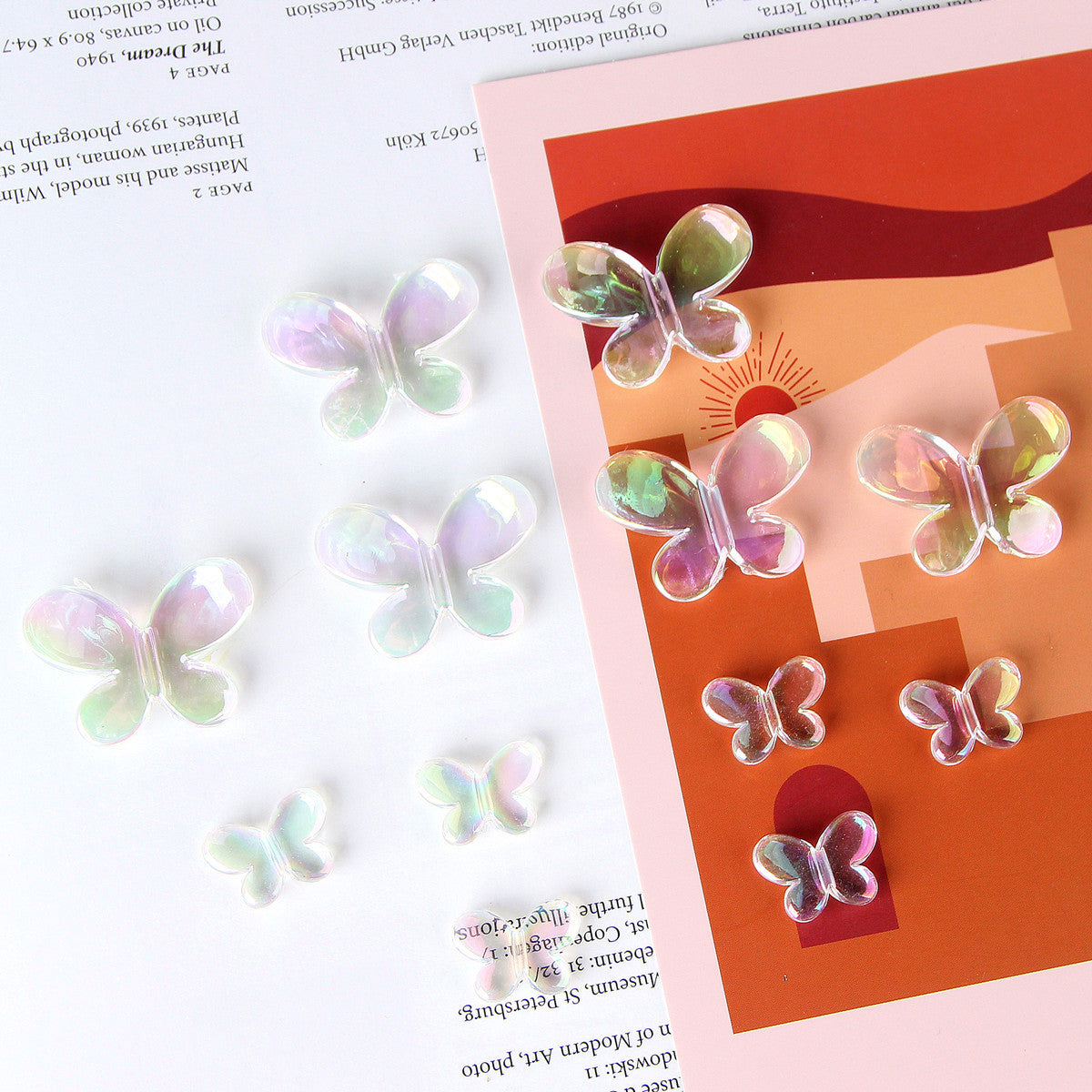 Transparent Butterfly Acrylic Beads 12mm 16.5mm 21.5mm 30mm Smooth 10pcs 4