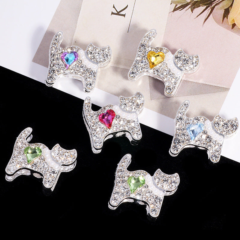 Double-Sided Cat Rhinestone Beads 22mm Full Pave Alloy 3pcs