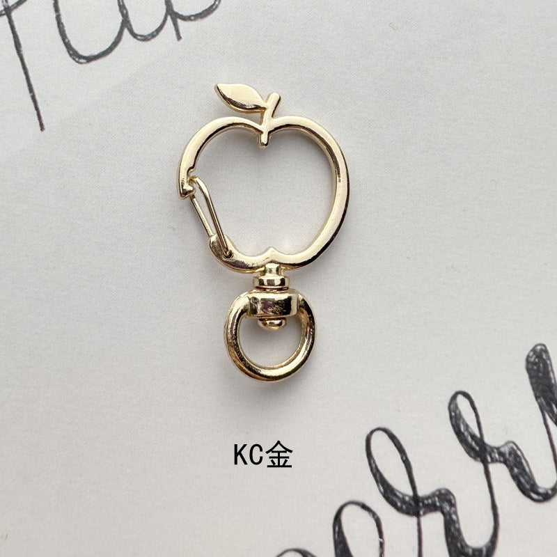 Zinc Alloy Apple Shaped Swivel Buckle Keychain Clasps 20pcs 38mm 3