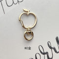 Zinc Alloy Apple Shaped Swivel Buckle Keychain Clasps 20pcs 38mm 3