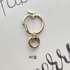 Zinc Alloy Apple Shaped Swivel Buckle Keychain Clasps 20pcs 38mm 3
