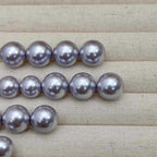 Purple Pearl Glass Beads 10mm 12mm Imitation Lustrous Round 5pcs 3