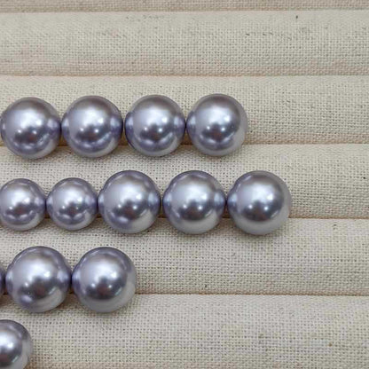 Purple Pearl Glass Beads 10mm 12mm Imitation Lustrous Round 5pcs 3