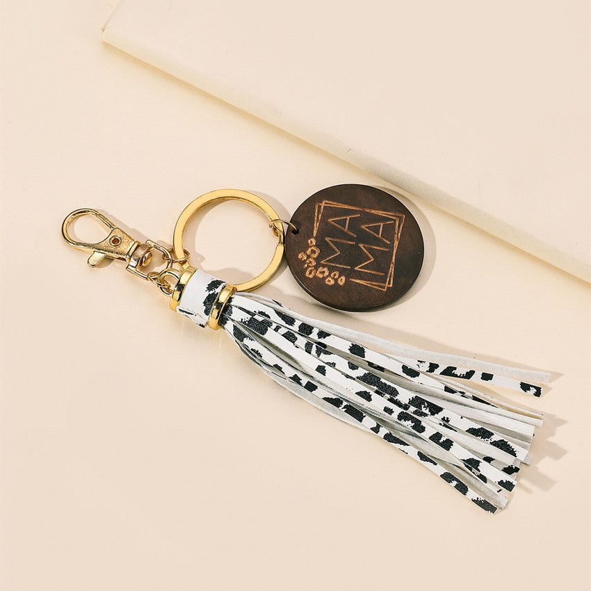 PU Tassel Keychain Metal Rainbow Color with Lobster Clasp 12
