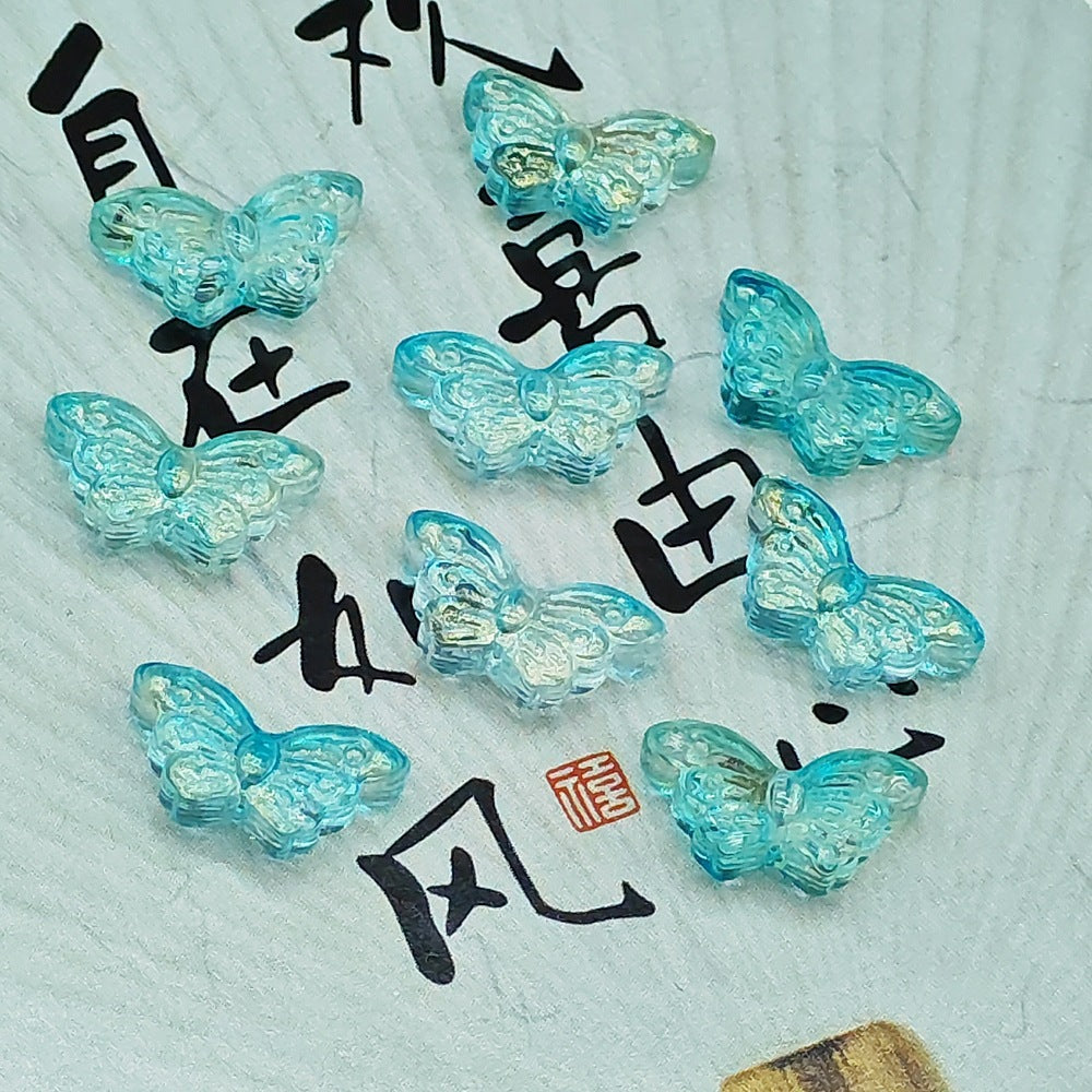 Butterfly Glass Beads 15x10mm Colored Transparent 25pcs 2