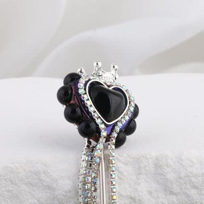 Heart Clay Beads 25mm Imitation Mocha Diamond Tassel Crown 6pcs 9