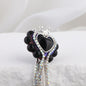Heart Clay Beads 25mm Imitation Mocha Diamond Tassel Crown 6pcs 9