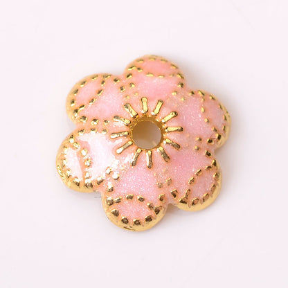 Alloy Flower Bead Caps 10mm Colorful Enamel Tibetan 100pcs 8