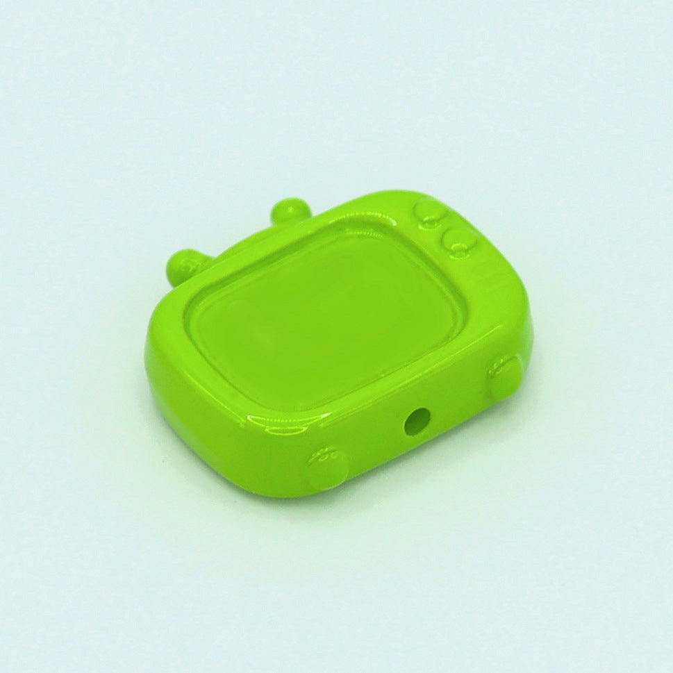Painted TV Acrylic Beads 29mm Glossy Baked Finish 10pcs 10