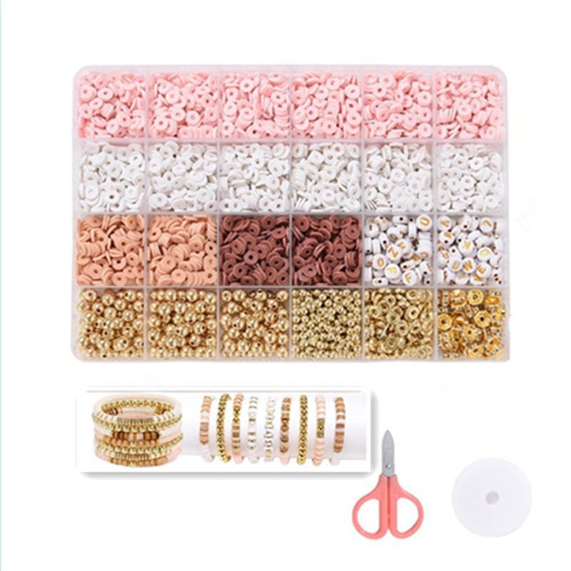 Heishi Clay Beads 6mm Elegant Golden Tone Polymer 1box 12