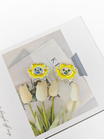 UV Plating Tiny Sheep Acrylic Flat Beads 24mm Glossy Face 50pcs 20
