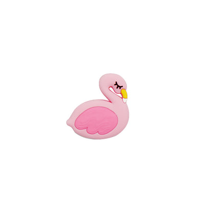 Silicone Focal Beads Flamingo Sleeping Pose Pastel Colors 10pcs 7