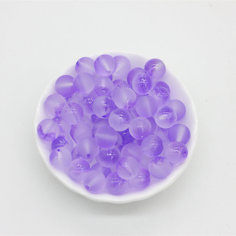 Frosted Transparent Round Glass Beads 10mm Soft Matte Finish 50pcs 6