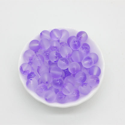 Frosted Transparent Round Glass Beads 10mm Soft Matte Finish 50pcs 6
