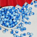 Antique Blue And White Porcelain Pattern Glass Beads 6x12mm 8mm 10mm 100pcs 4