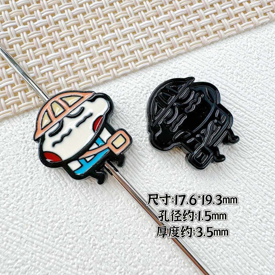 Painted Alloy Metal Beads Crayon Shin-Chan Series 10pcs 6