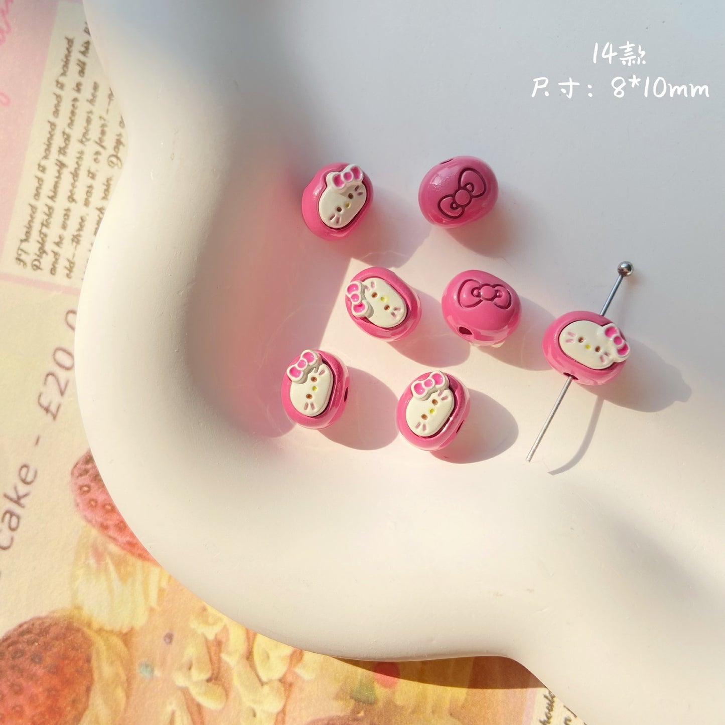Character Metal Beads 17mm Hello Kitty Doll Head & Stamp Alloy 10pcs 15
