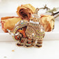 Alloy Rhinestone Elephant Keychain Metal Animal Charm with Lantern Detail 10