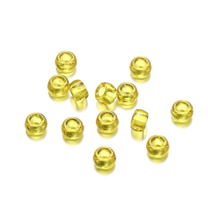 Clear Pony Beads 9mm Large Hole Translucent Plastic 300pcs 17