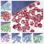 Small Star Czech Glass Beads 8mm Translucent Gold Flecked 50pcs