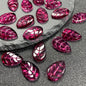 Czech Glass Beads Leaf 18mm Imitation Jade Translucent Green 50pcs 9