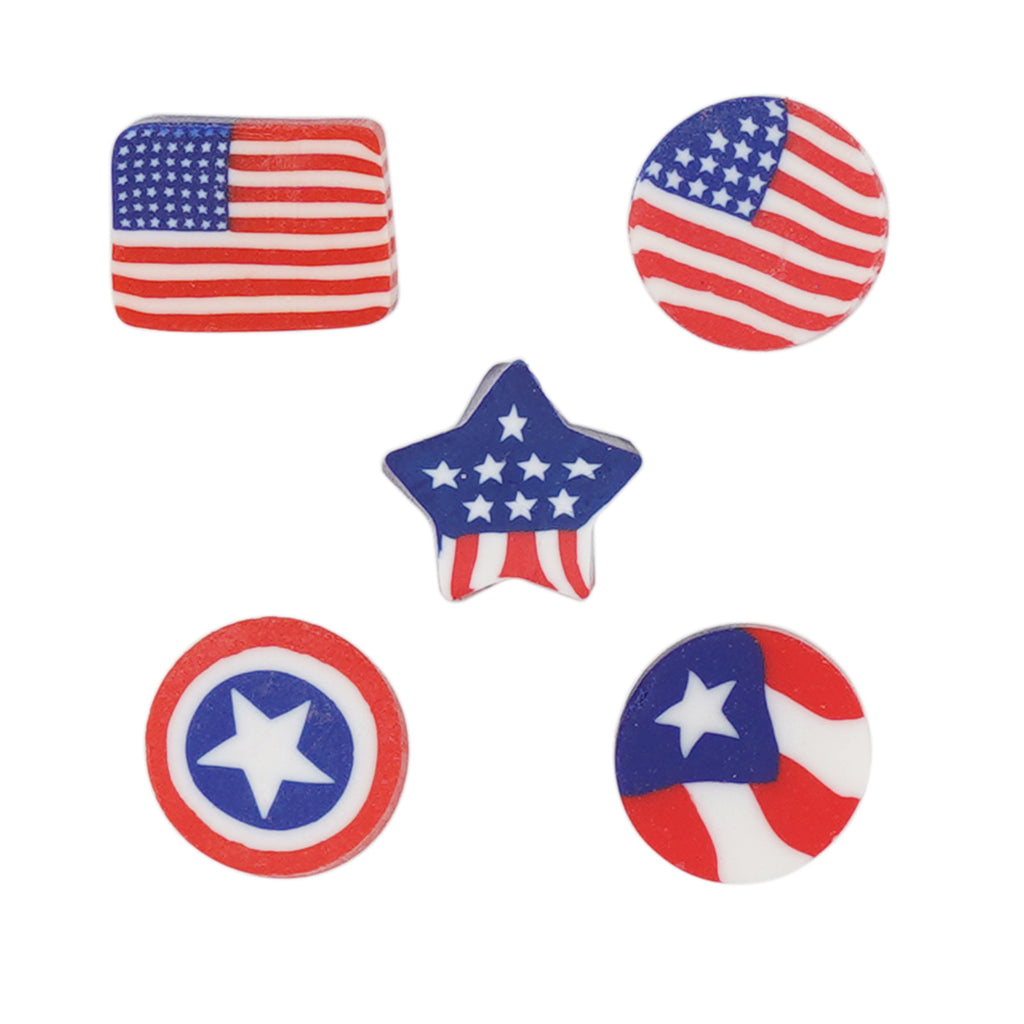 Geometric Clay Beads American Flag Colors Patriotic Design 200pcs