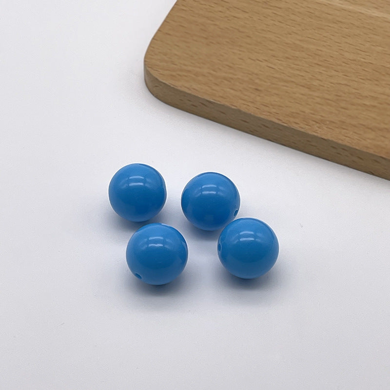 Opaque Bubblegum Beads 20mm Solid Color Glossy Mixed 113pcs 10