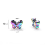 Butterfly Plated Transparent Glass Beads 10x14mm 20pcs 2