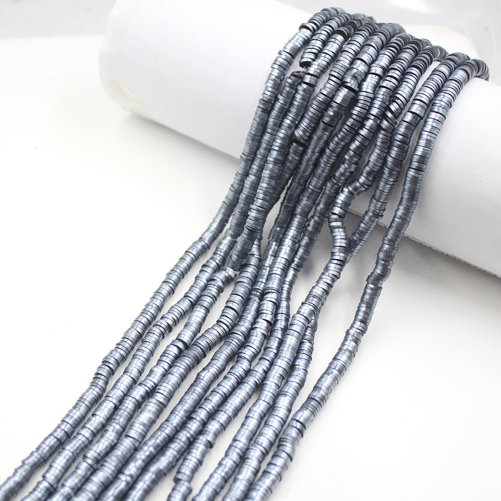 Pearly Lustre Flat Disc Clay Beads 6mm Colorful Pastel 10strands 9