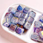 Plating Dual Color Gradient Crackle Square Acrylic Beads 16mm 10pcs 8