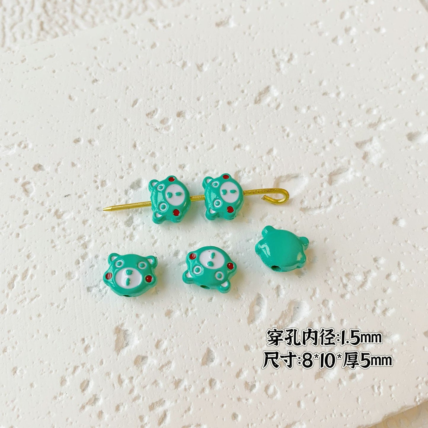 Teddy Bear and Game Controller Metal Beads Painted Alloy 10pcs 12