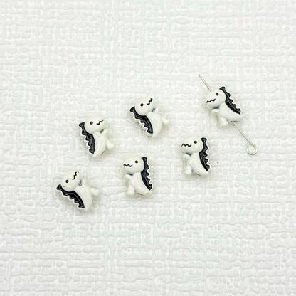 Dinosaur Metal Beads 12mm Baking Painted Enamel Alloy 10pcs 7