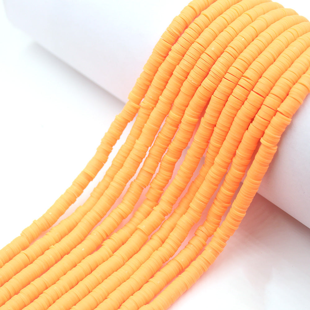 Flat Clay Beads 6mm Solid Color Polymer Spacer Discs 10strands 16