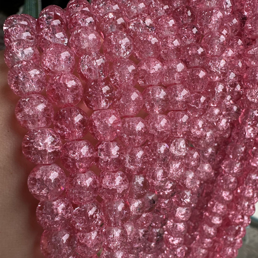 Crackle Round Glass Beads 10mm Explosion Pattern 10 Strands 22