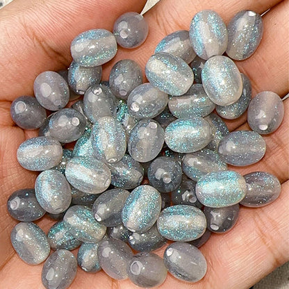 Glitter Oval Resin Beads 8mm 11mm 14mm 18mm Pink Sparkle 30pcs 9