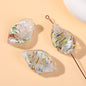 Lampwork Glass Beads Irregular Leaf 30mm Hand Painted Metallic 10pcs 9