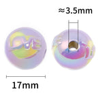 Plating Love Word Acrylic Beads 17mm Dual Color 50pcs 3