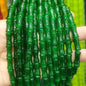 Transparent Bamboo Shape Glass Beads 6x12mm Glossy Finish 5 Strands 23